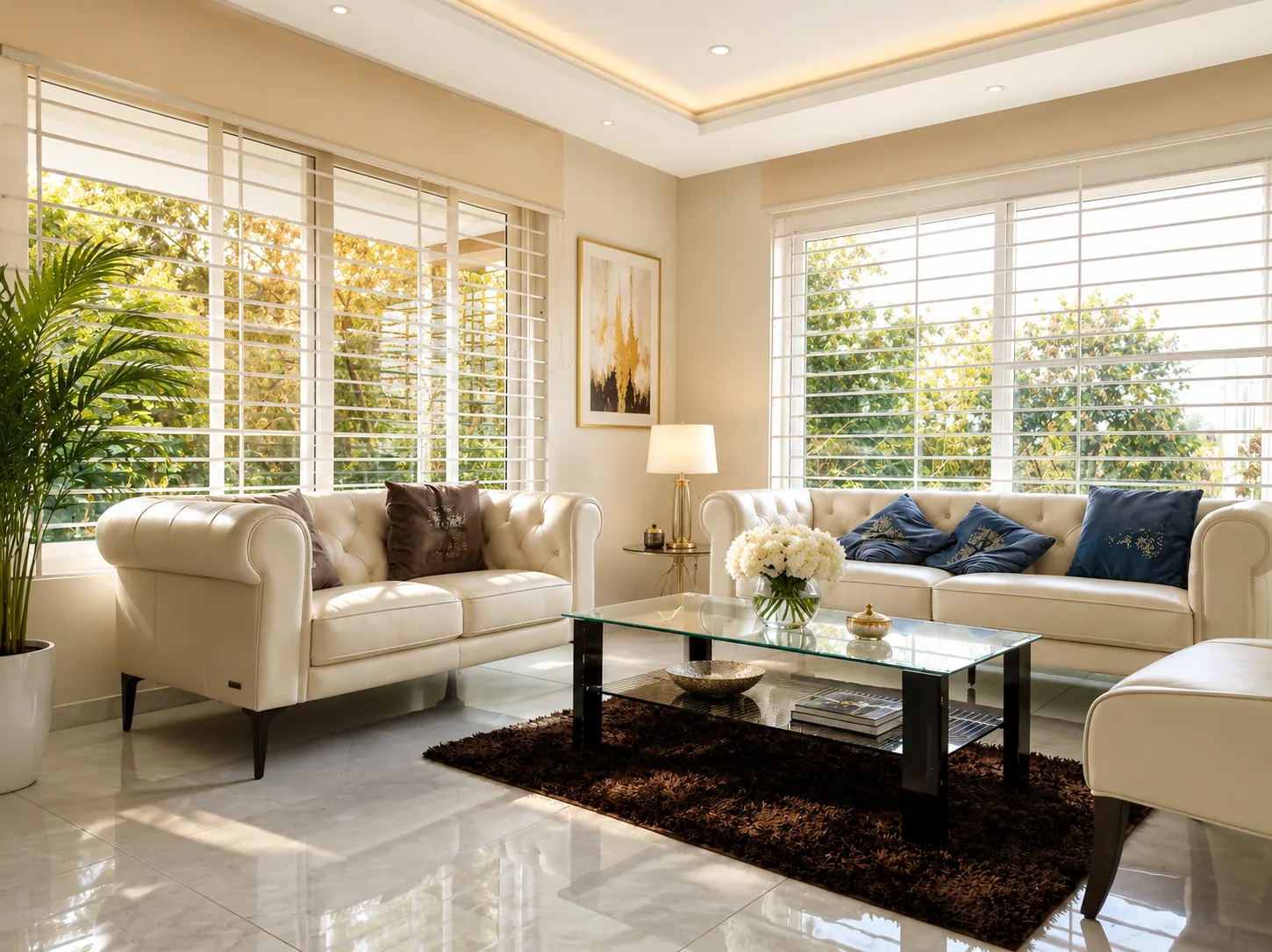 Mason uPVC sliding windows in a Hyderabad living room