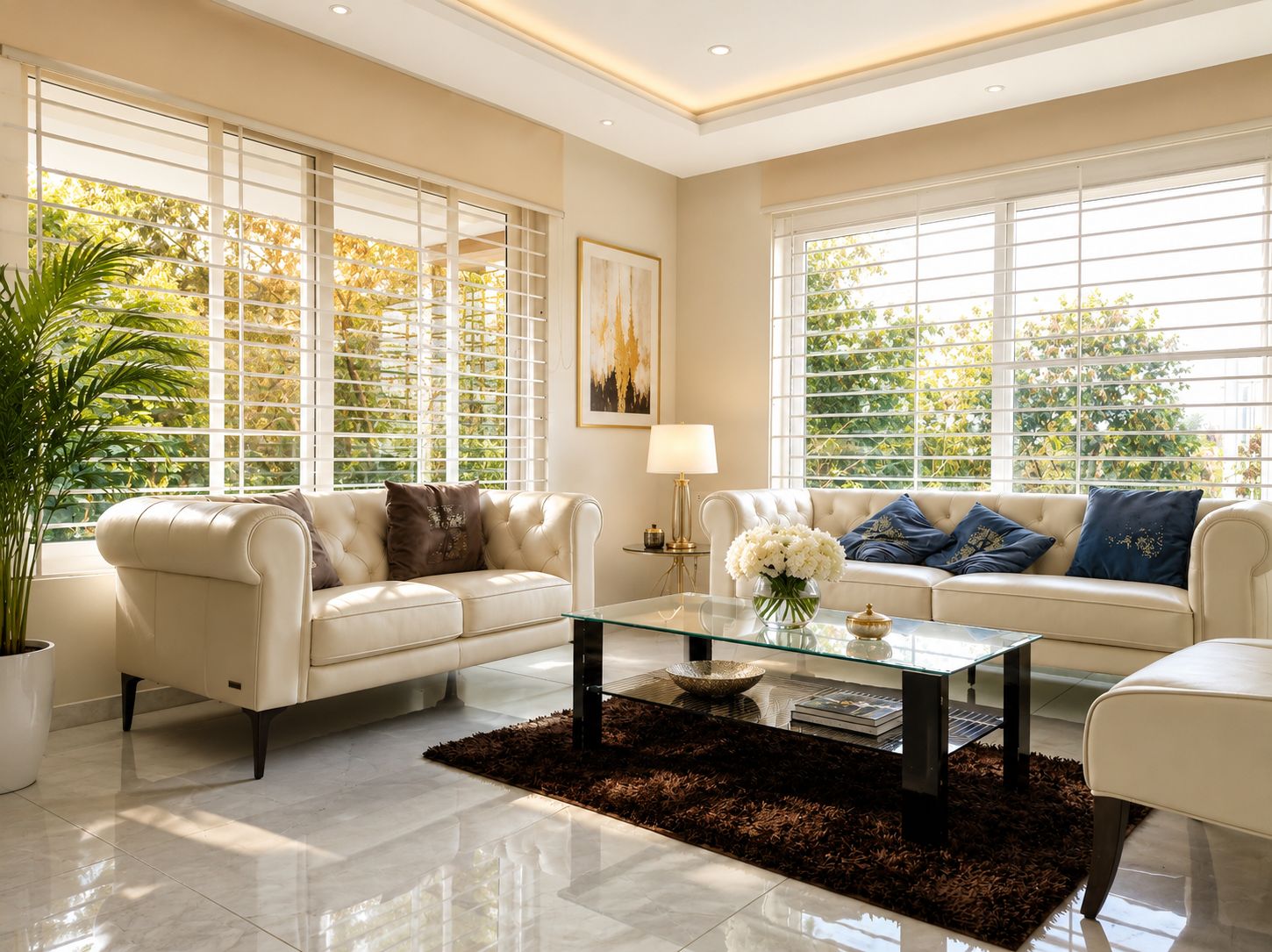 Mason uPVC sliding windows in a Hyderabad living room